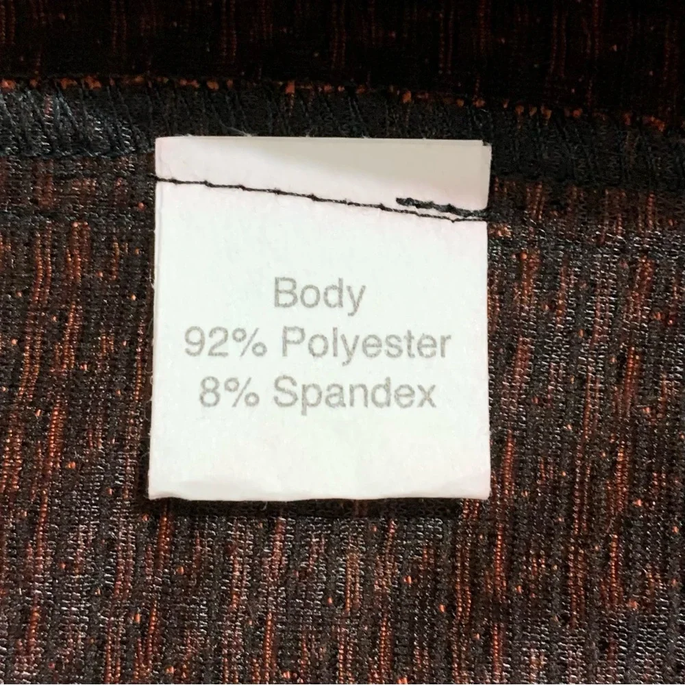 “Stop Staring” pumpkin orange and black houndstooth retro  look fitted dress- S - Picture 14 of 15